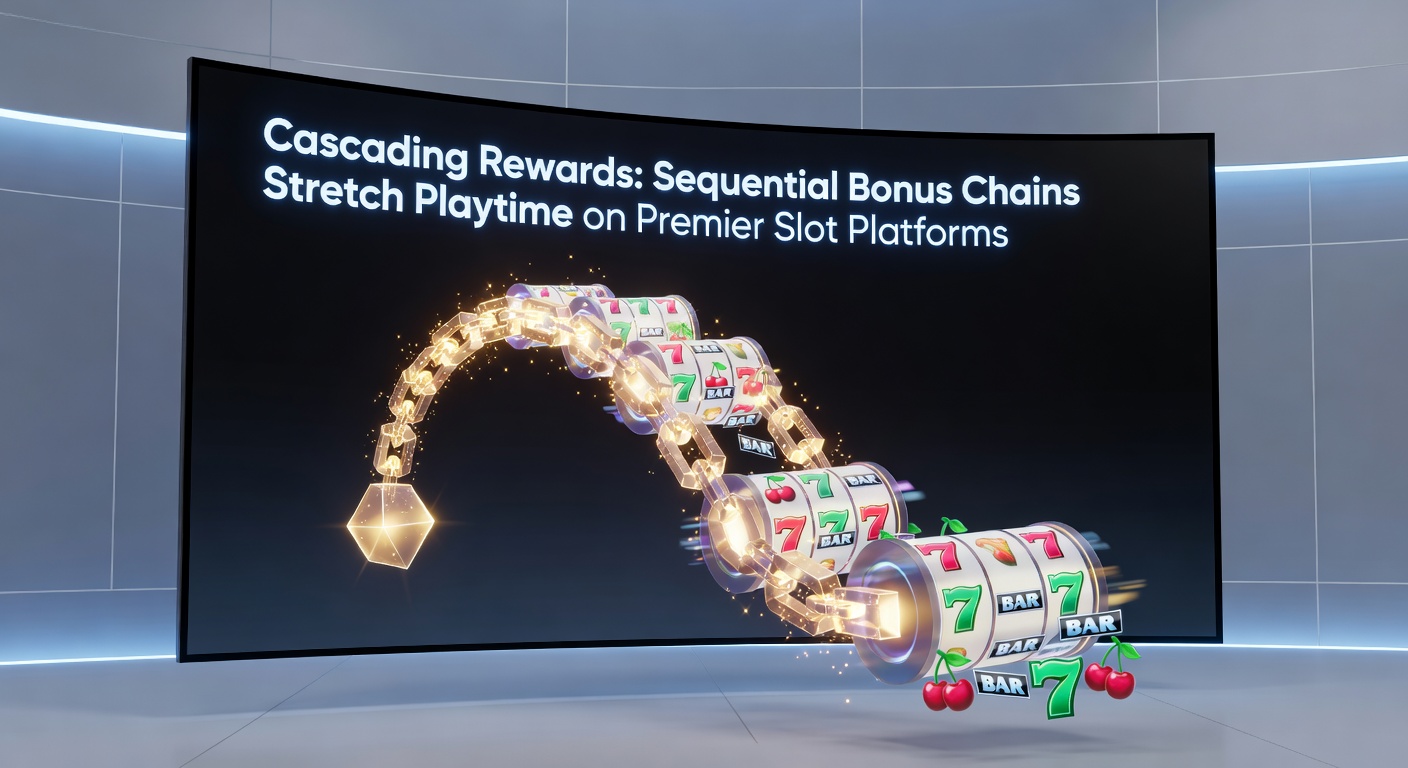 Dynamic close-up of a slot bonus chain in progress, with exploding symbols, rising multipliers, and extended free spin counters