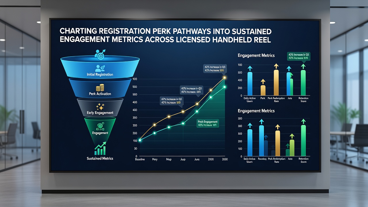 Dashboard screenshot illustrating engagement metrics derived from registration perks on handheld reel platforms
