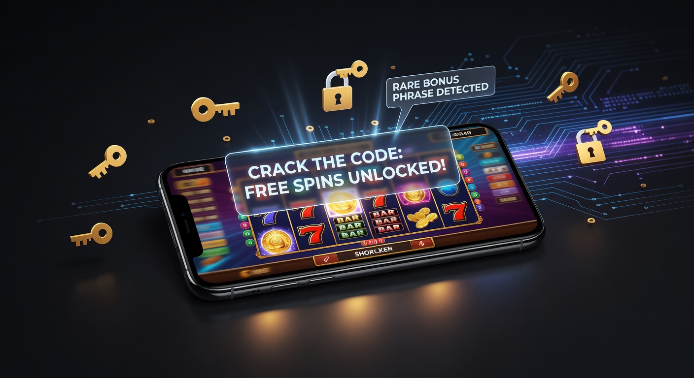 Close-up of a mobile casino app interface showing a bonus code entry prompt and free spins counter ticking up