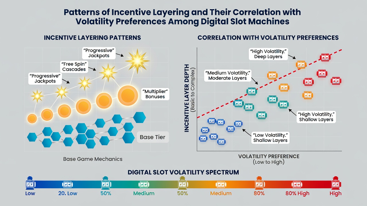 Chart displaying correlation between layered incentives and volatility preferences among slot players