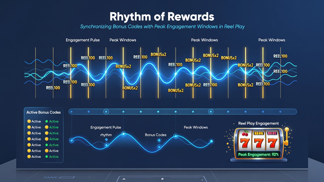 Graph displaying engagement peaks and bonus code synchronization timelines for reel play sessions
