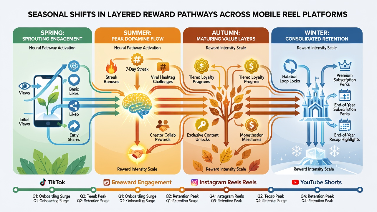 Mobile slot interface displaying seasonal bonus layers and reward pathways