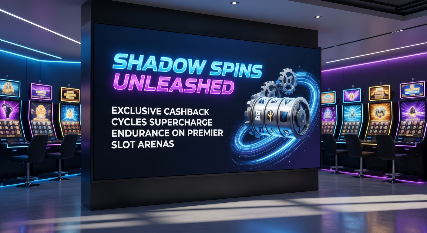 Close-up of a slot screen showing cascading cashback notifications during a Shadow Spin sequence, with glowing meters indicating cycle progression