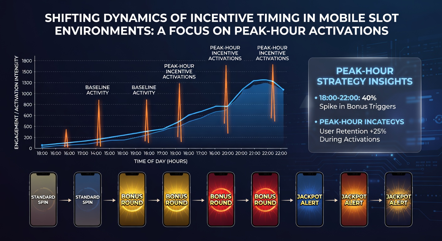 Data dashboard showing mobile slot activity peaks and incentive activation timelines