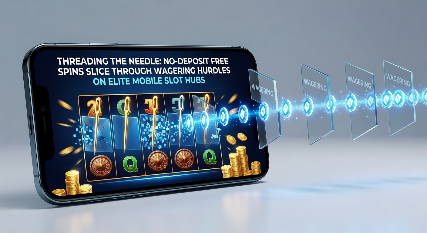 Close-up of mobile app interface showing no-deposit free spins menu alongside wagering progress bar nearing completion