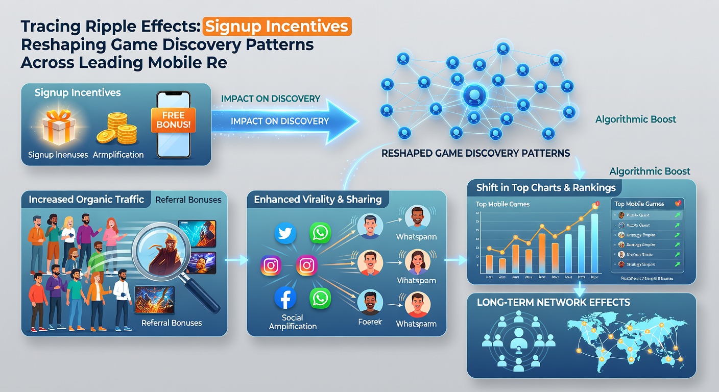 Data visualization showing game discovery patterns driven by mobile signup incentives